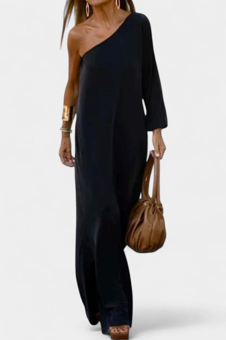 Maddie Abito Midi Elegante con Spalla Scoperta