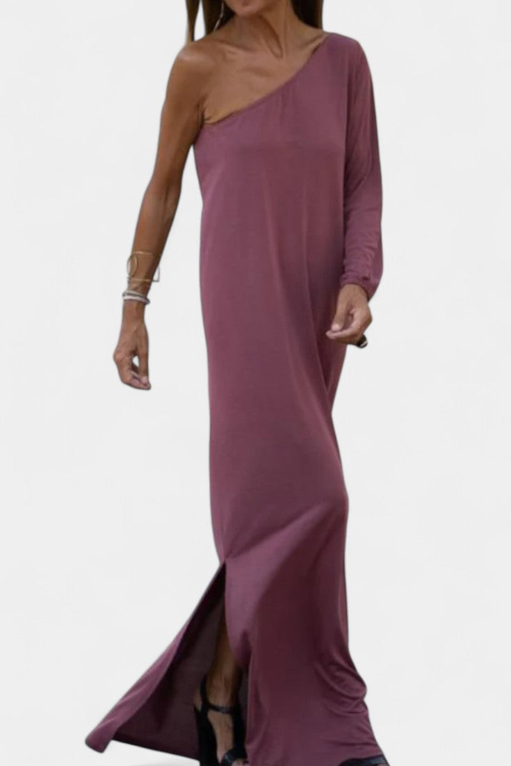 Maddie Abito Midi Elegante con Spalla Scoperta