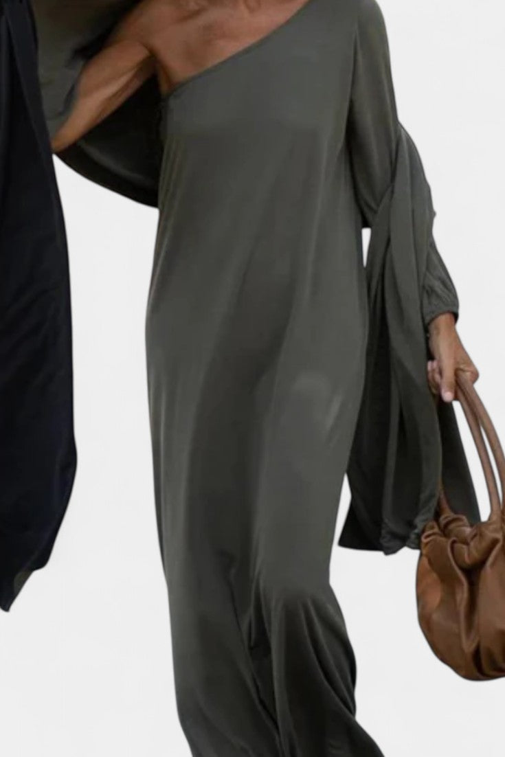 Maddie Abito Midi Elegante con Spalla Scoperta