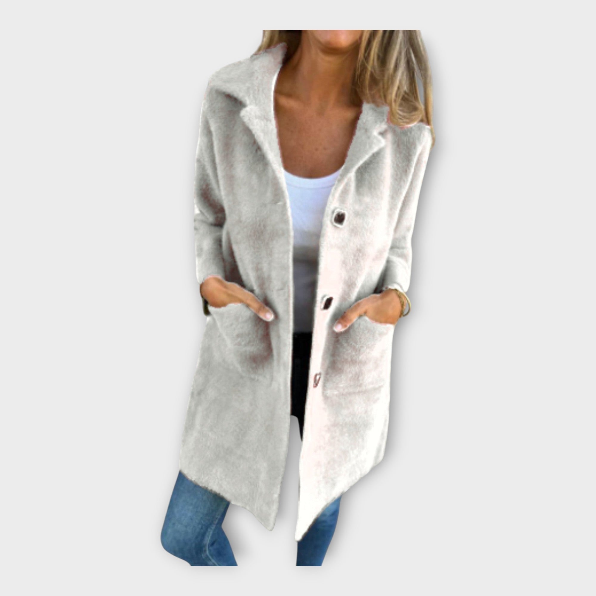 Cappotto di Lana con Chiusura Elegante