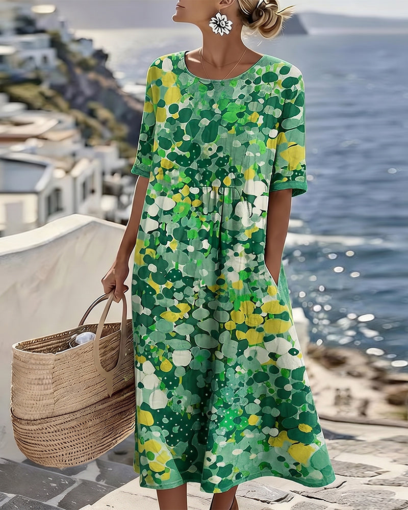 Elena | Vestito midi floreale leggero e svasato