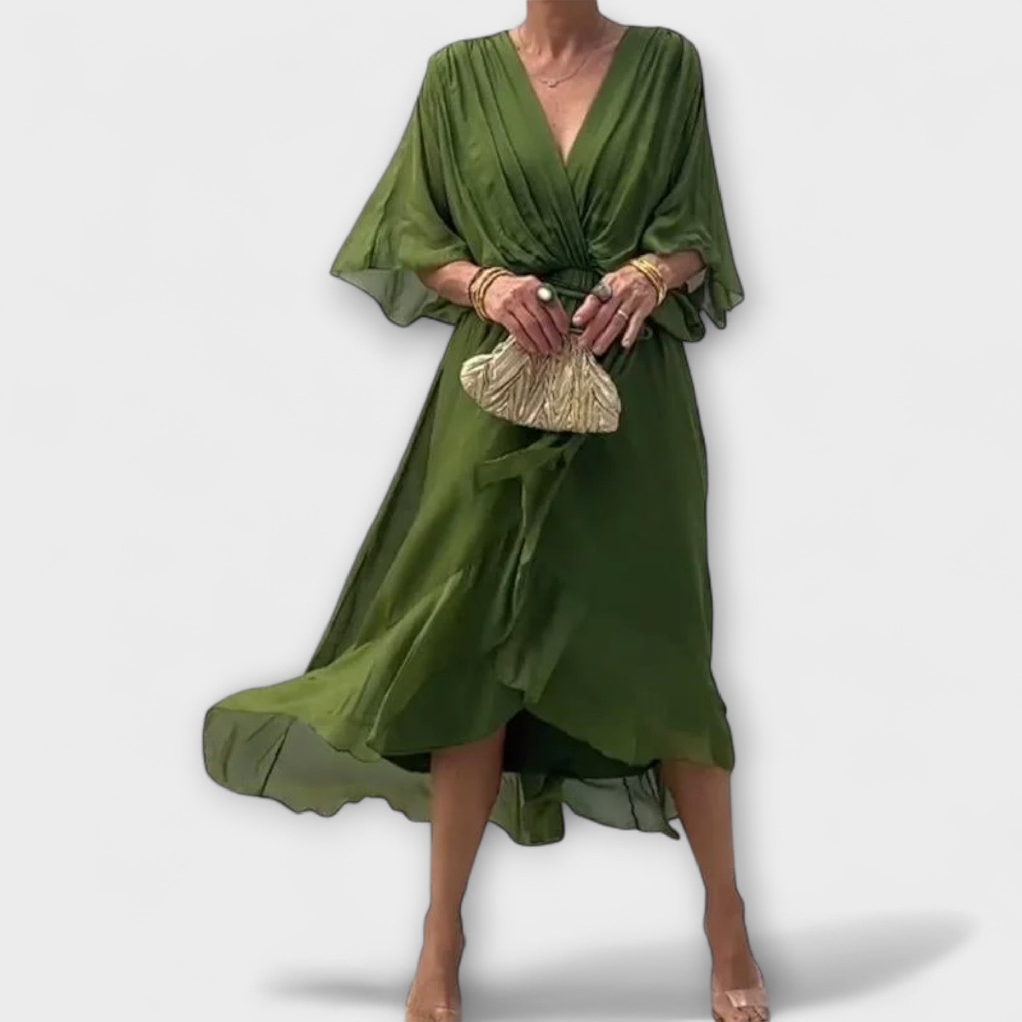 Amoura — Abito in Chiffon con Scollatura a V