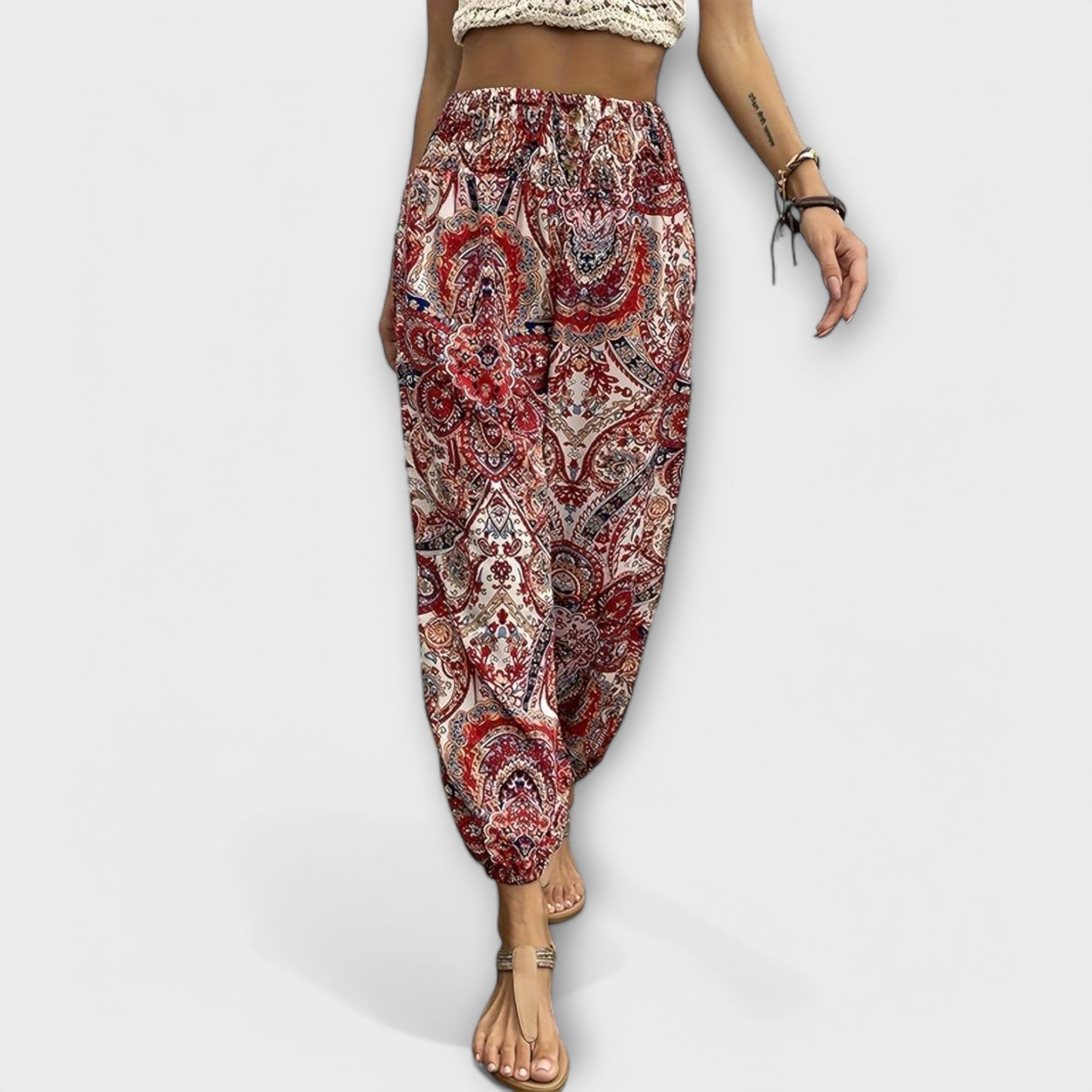 Scarlett - Pantaloni con design etnografico