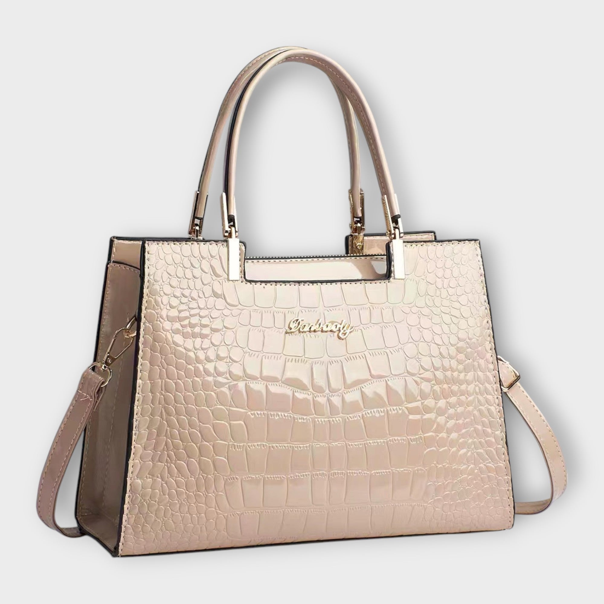 Erain - Borsa lucida in pelle di coccodrillo