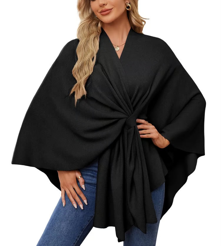 Maegan | Elegante scialle tipo poncho con morbida apertura frontale