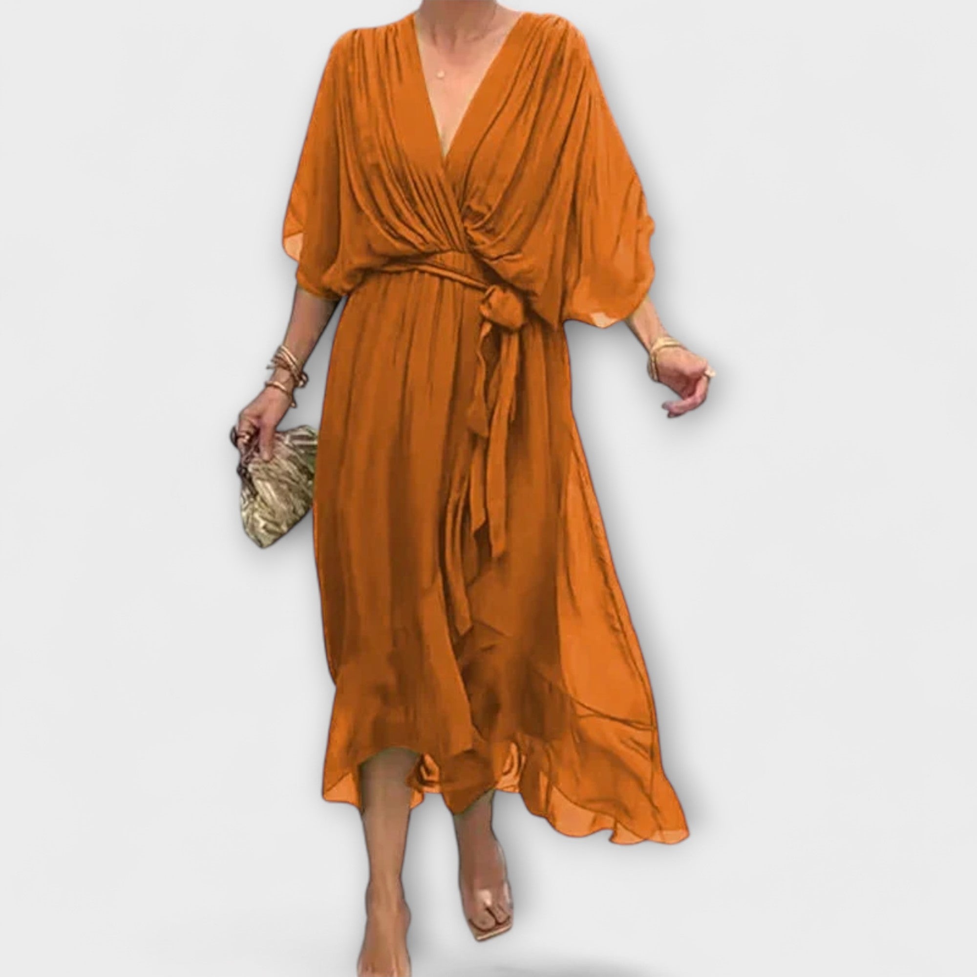 Amoura — Abito in Chiffon con Scollatura a V