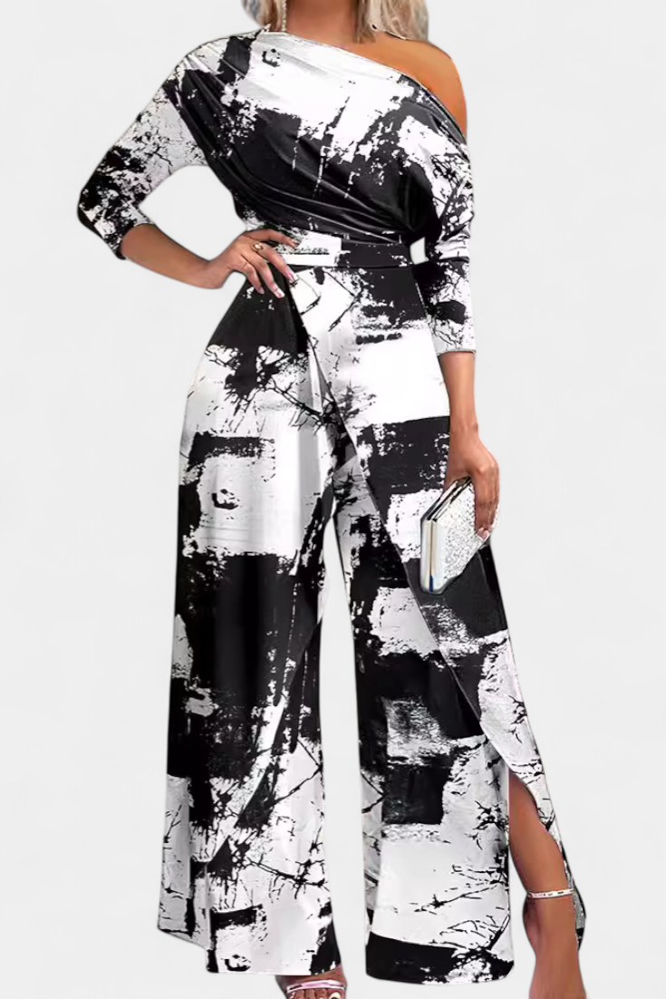 Brina Tuta Intera Tie Dye con Spalle Scoperte e Fessura