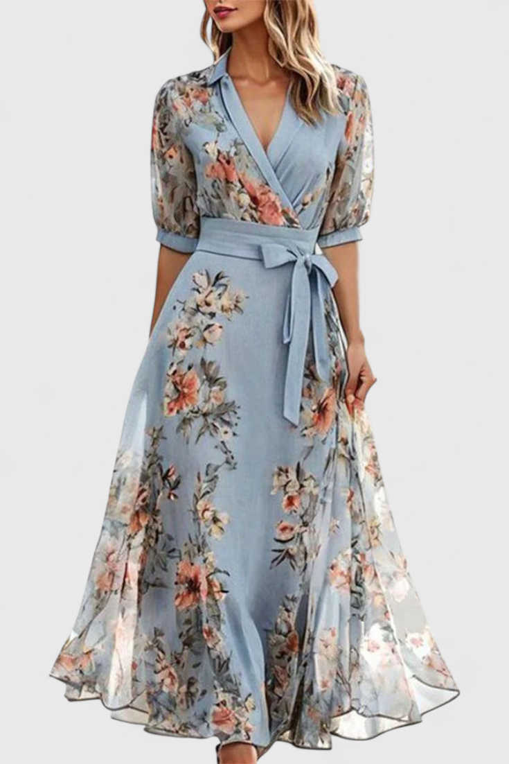 Arlet Vestito Midi Floreale con Scollatura a V